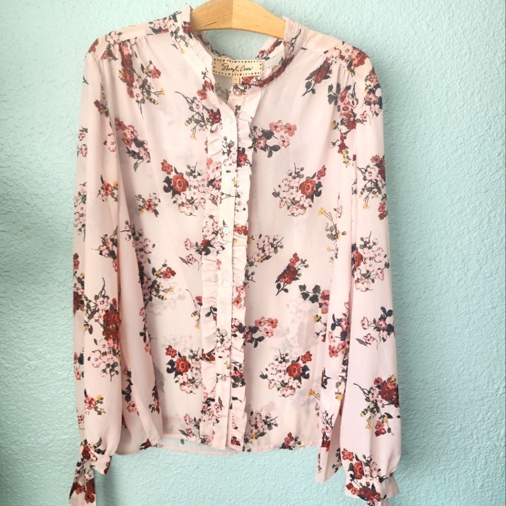 Sheryl Crow bohemian floral blouse